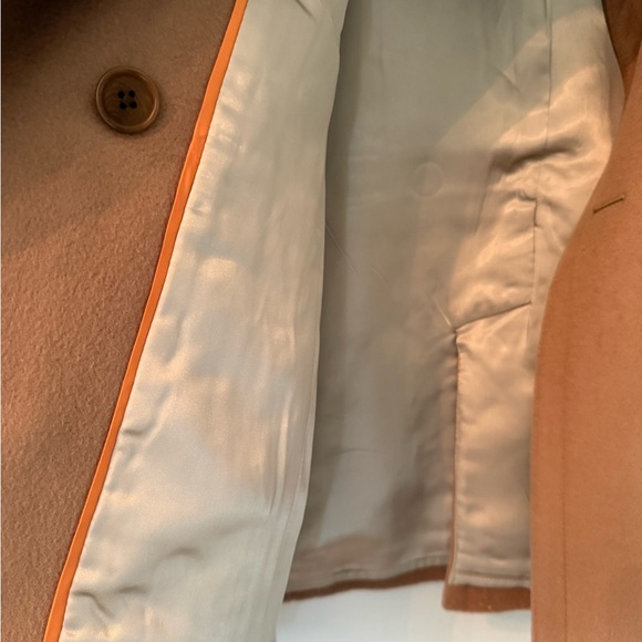 J CREW Women’s CAMEL TAN 100% Wool Pea coat size XL NWOT - Picture 5 of 6